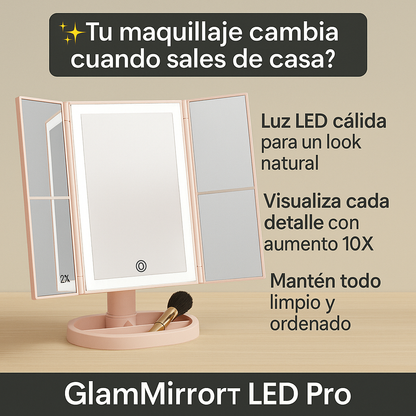 GlamMirror™ LED Pro – Tu rutina de belleza con luz y precisión profesional