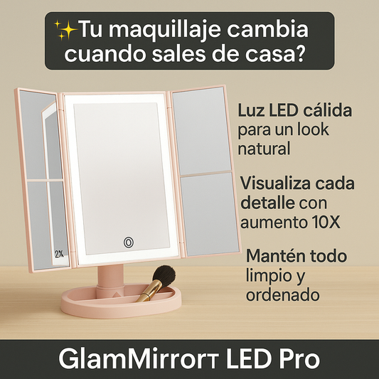 GlamMirror™ LED Pro – Tu rutina de belleza con luz y precisión profesional